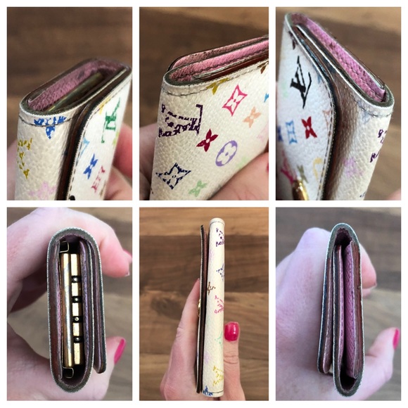 Louis Vuitton AUTHENTIC Multicolore Murakami White Monogram 4 Ring Hook Key Case - Picture 15 of 16